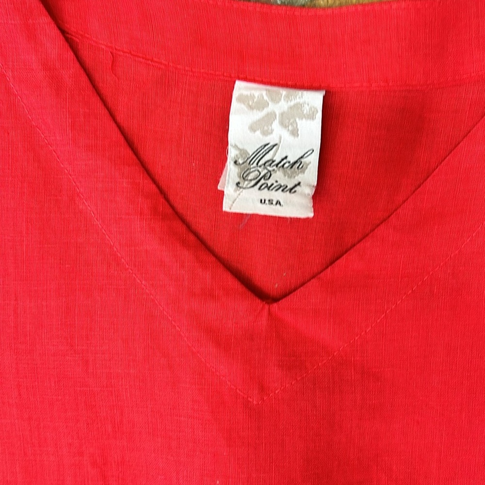 Match Point %100 linen dress sz Large - Picture 8 of 11